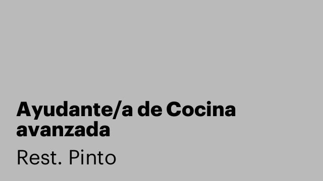 Ayudante/a de Cocina avanzada