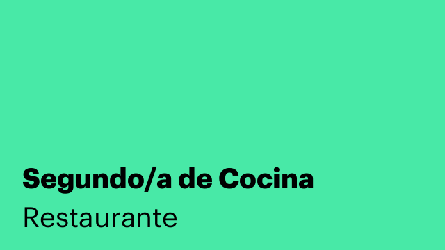 Segundo/a de Cocina