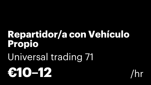 Repartidor/a con Vehículo Propio