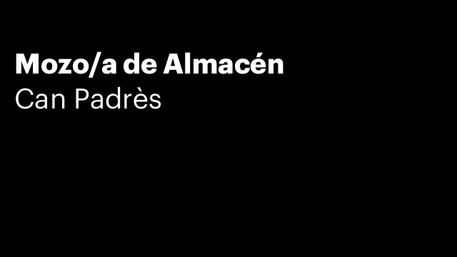 Mozo/a de Almacén
