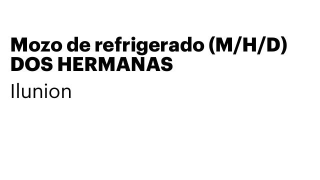 Mozo de refrigerado (M/H/D) DOS HERMANAS