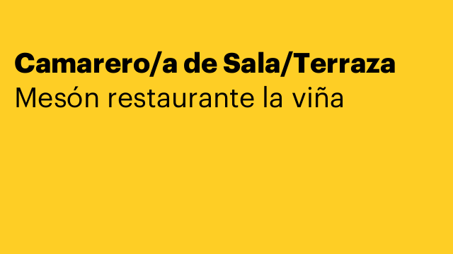 Camarero/a de Sala/Terraza