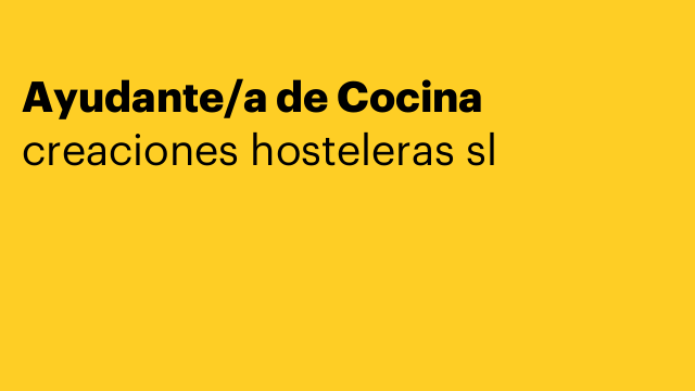 Ayudante/a de Cocina