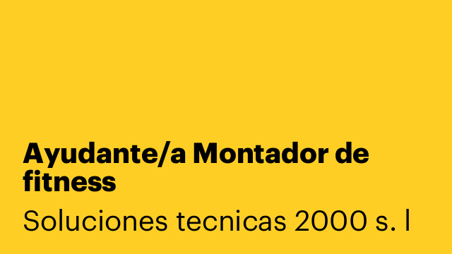 Ayudante/a Montador de fitness