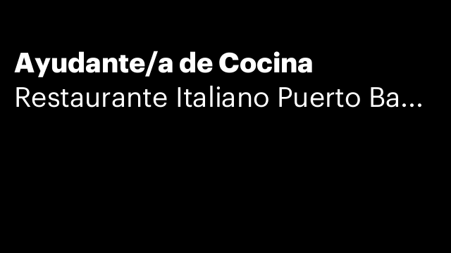 Ayudante/a de Cocina