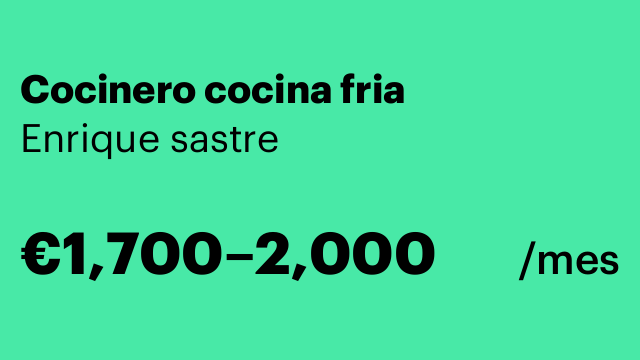 Cocinero cocina fria