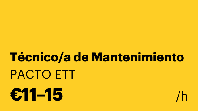 Técnico/a de Mantenimiento
