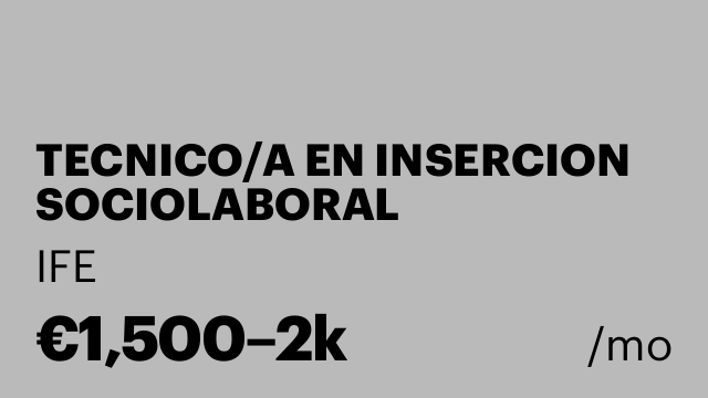 TECNICO/A EN INSERCION SOCIOLABORAL