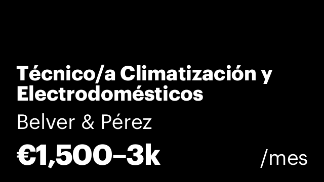 Técnico/a Climatización y Electrodomésticos