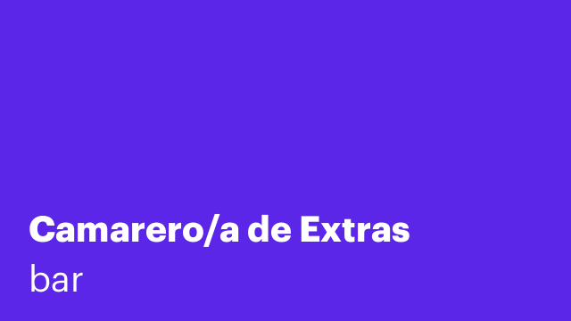 Camarero/a de Extras