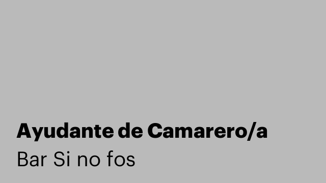 Ayudante de Camarero/a