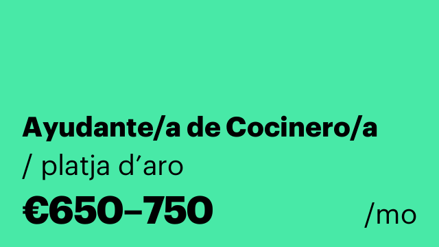 Ayudante/a de Cocinero/a