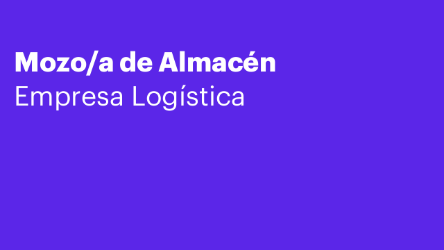 Mozo/a de Almacén