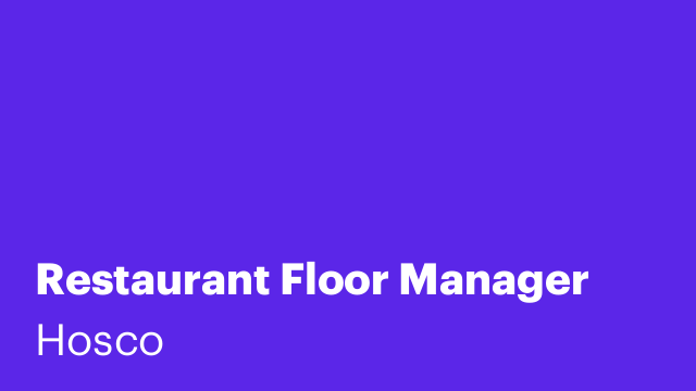 Restaurant Floor Manager