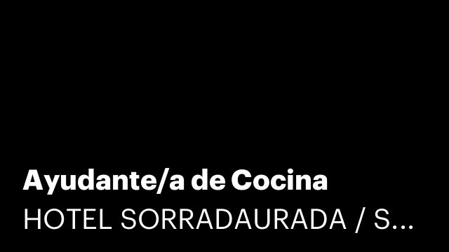 Ayudante/a de Cocina
