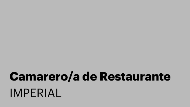 Camarero/a de Restaurante