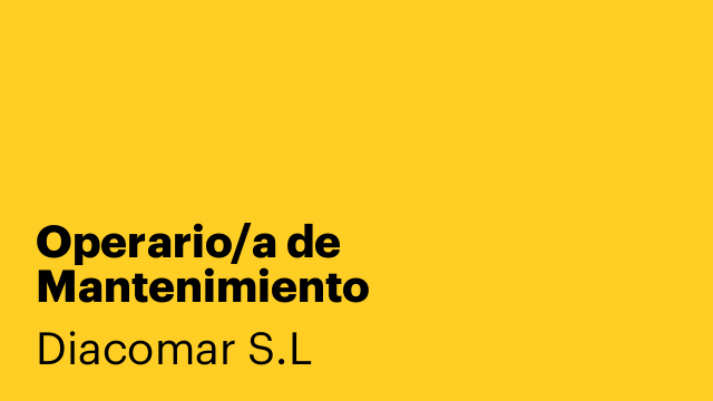 Operario/a de Mantenimiento
