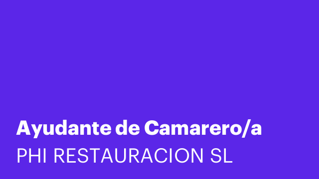 Ayudante de Camarero/a