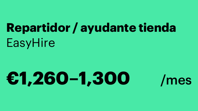 Repartidor / ayudante tienda