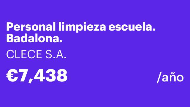 Personal limpieza escuela. Badalona.