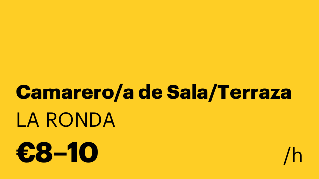 Camarero/a de Sala/Terraza