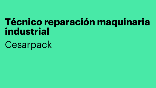 Técnico reparación maquinaria industrial