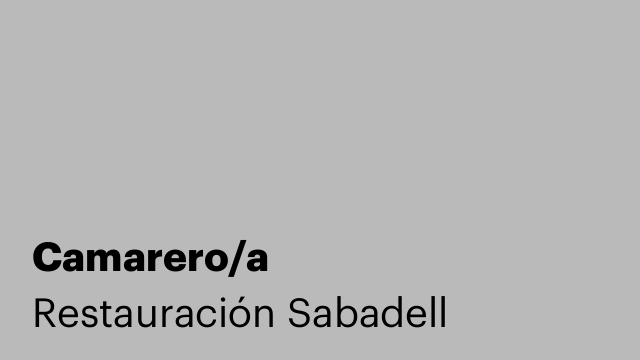 Camarero/a