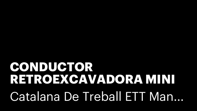 CONDUCTOR RETROEXCAVADORA MINI