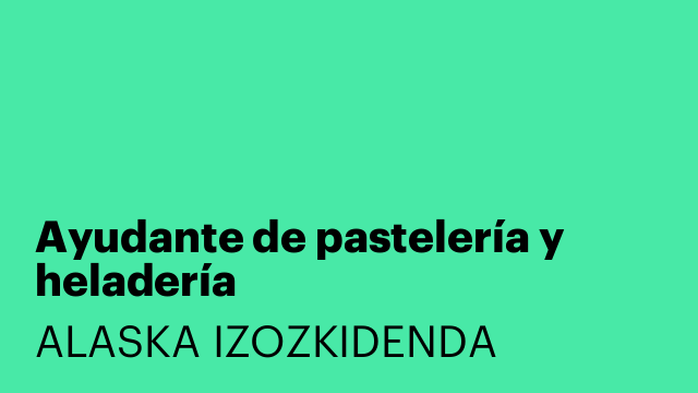 Ayudante de pastelería y heladería