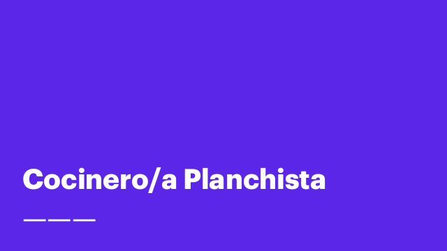 Cocinero/a Planchista