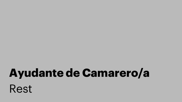 Ayudante de Camarero/a
