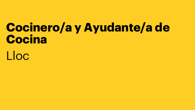 Cocinero/a y Ayudante/a de Cocina