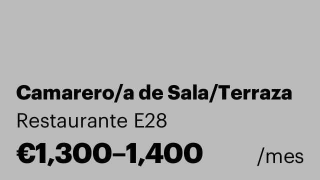 Camarero/a de Sala/Terraza