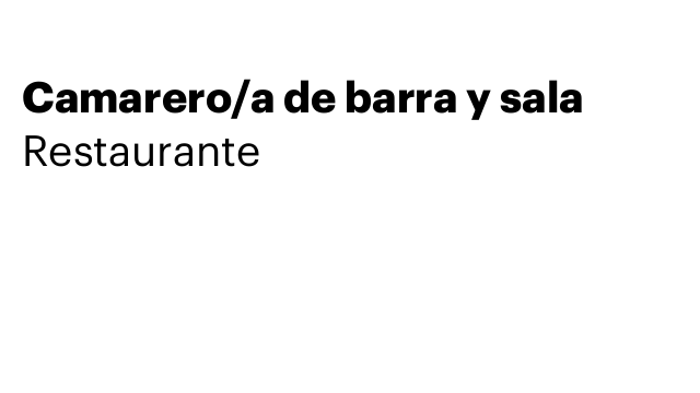 Camarero/a de barra y sala