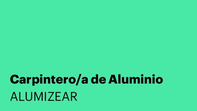 Carpintero/a de Aluminio