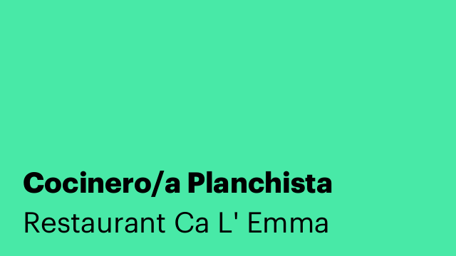 Cocinero/a Planchista
