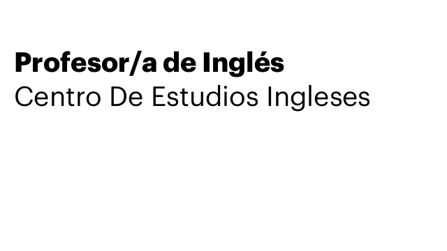 Profesor/a de Inglés