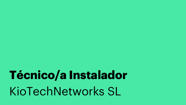Técnico/a Instalador