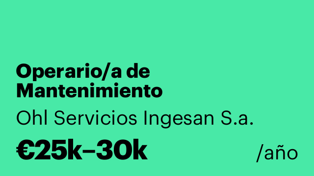 Operario/a de Mantenimiento