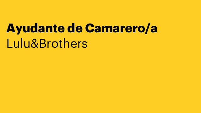 Ayudante de Camarero/a