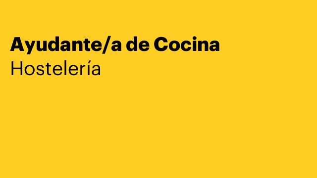 Ayudante/a de Cocina