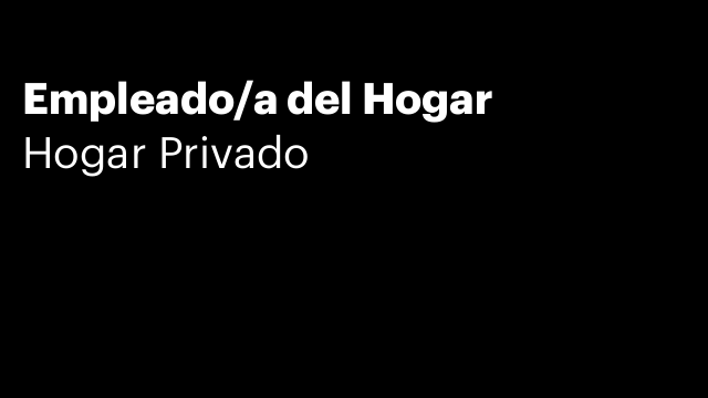 Empleado/a del Hogar