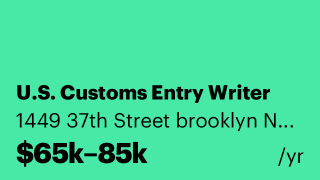 U.S. Customs Entry Writer