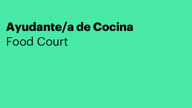 Ayudante/a de Cocina