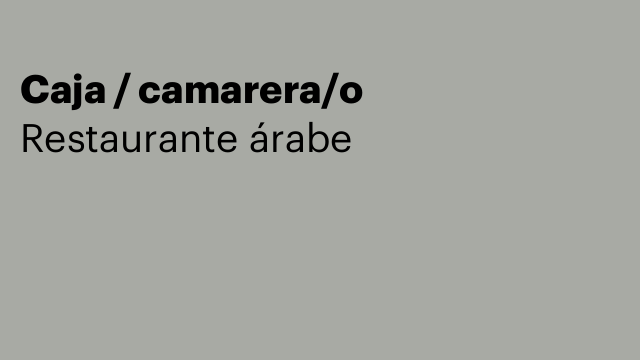 Caja / camarera/o