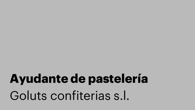 Ayudante de pastelería