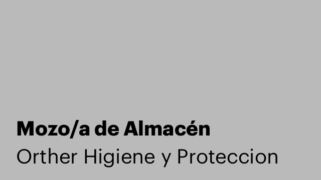 Mozo/a de Almacén