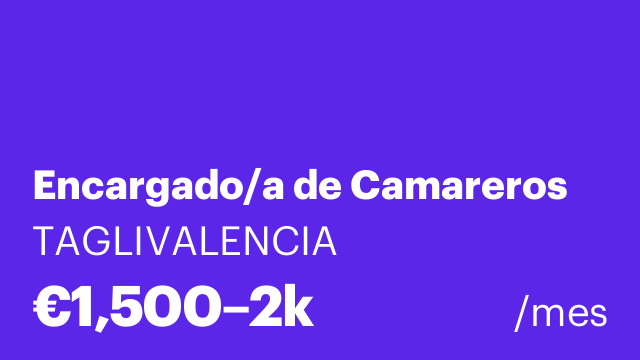 Encargado/a de Camareros