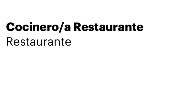 Cocinero/a Restaurante