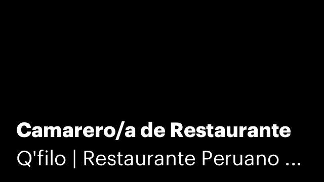 Camarero/a de Restaurante